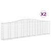 vidaXL 2 db íves horganyzott vas gabion kosár 400x30x100/120 cm