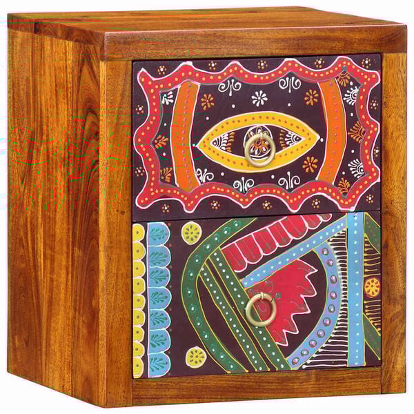 vidaXL &Eacute;jjeliszekr&eacute;ny fi&oacute;kkal 2 pcs Barna 35 x 30 x 40 cm T&ouml;m&ouml;r Ak&aacute;cfa