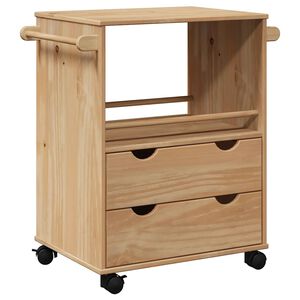 vidaXL OTTA t&ouml;m&ouml;r fenyőfa konyhai kocsi 59 x 45 x 80 cm