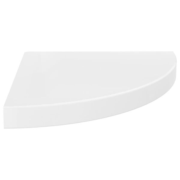 323909 vidaXL Floating Corner Shelves 4 pcs High Gloss White 35x35x3,8 cm MDF