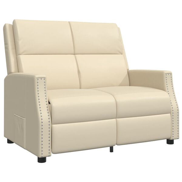 vidaXL k&eacute;tszem&eacute;lyes kr&eacute;msz&iacute;nű d&ouml;nthető műbőr fotel