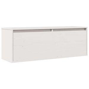 vidaXL feh&eacute;r t&ouml;m&ouml;r fenyőfa faliszekr&eacute;ny 100 x 30 x 35 cm