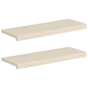 vidaXL L&eacute;pcsőfok 2 db 70 x 25 x 2 cm Feh&eacute;r T&ouml;m&ouml;r T&ouml;lgyfa