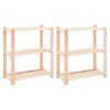 vidaXL 2 db 3-szintes t&ouml;m&ouml;r fenyőfa t&aacute;rol&oacute;polc 150 kg 80 x 38 x 90 cm