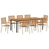 vidaXL Kert &eacute;tkező szett 9 pcs Beige &eacute;s barna polirattan