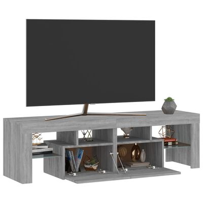 vidaXL szürke sonoma színű TV-szekrény LED-világítással 140x36,5x40 cm