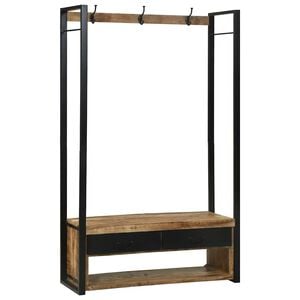 vidaXL Ruhafog&oacute; fi&oacute;kkal Barna 110 x 40 x 179 cm T&ouml;m&ouml;r mang&oacute;fa