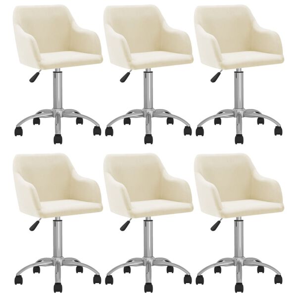 vidaXL 6 db kr&eacute;msz&iacute;nű sz&ouml;vetbor&iacute;t&aacute;s&uacute; forg&oacute; &eacute;tkezősz&eacute;k