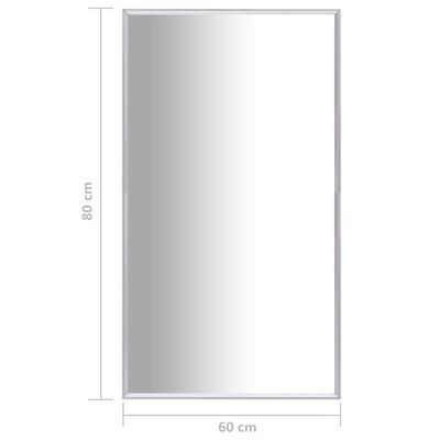 vidaXL ezüstszínű tükör 80 x 60 cm