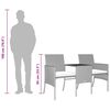 vidaXL 2 szem&eacute;lyes sz&uuml;rke polyrattan kerti kanap&eacute; asztallal/sz&eacute;kkel