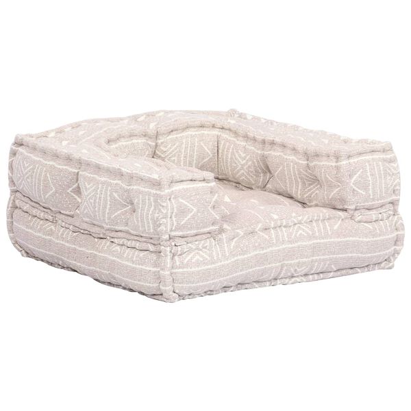 vidaXL egyszemélyes bézs elemes szövetpuff