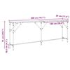 vidaXL Konzolasztal &Ouml;reg fa 200 x 29 x 75 cm Műgyant&aacute;s fa &eacute;s f&eacute;m
