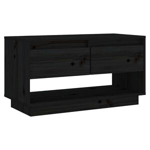 vidaXL fekete t&ouml;m&ouml;r fenyőfa TV-szekr&eacute;ny 74x34x40 cm