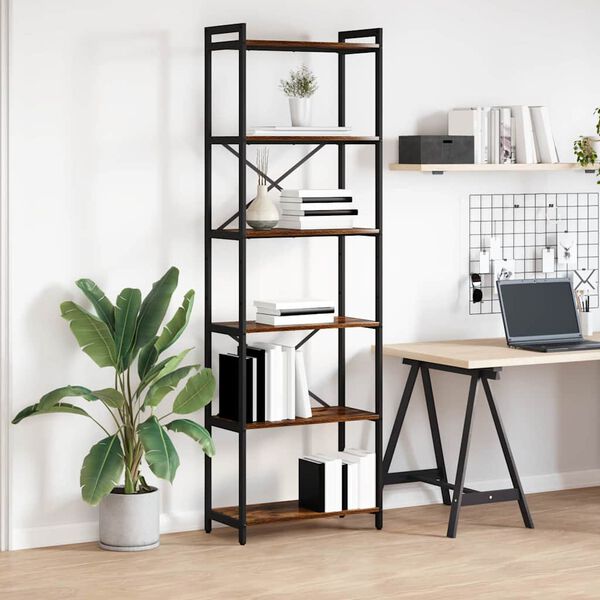 vidaXL K&ouml;nyvespolc F&uuml;st&ouml;lt t&ouml;lgy 40 x 30 x 85 cm Faanyag