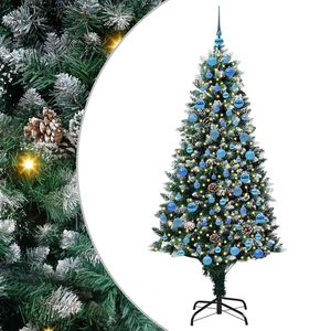 vidaXL Mű kar&aacute;csonyfa 300 LED-del Z&ouml;ld 180 cm PVC &eacute;s Ac&eacute;l &eacute;s Műanyag