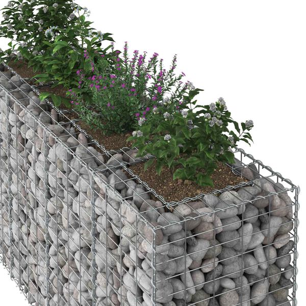 vidaXL Gabion emelt &aacute;gy Ez&uuml;st 170 x 50 x 80 cm Horganyzott ac&eacute;l