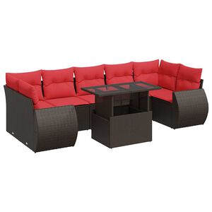 vidaXL 8 r&eacute;szes barna polyrattan ak&aacute;cfa kerti &uuml;lőgarnit&uacute;ra p&aacute;rn&aacute;kkal