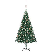 vidaXL zöld PVC megvilágított műkarácsonyfa gömb szettel 120 cm