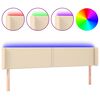 vidaXL kr&eacute;msz&iacute;nű sz&ouml;vet LED-es fejt&aacute;mla 183 x 16 x 78/88 cm