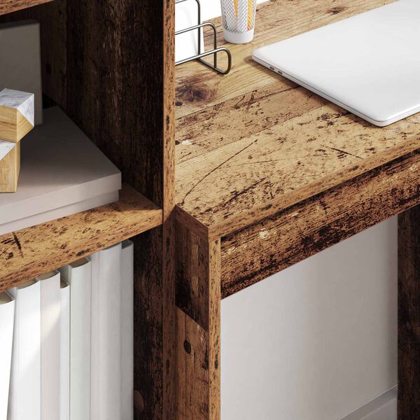 vidaXL Asztal fiókkal 2 pcs Öreg fa