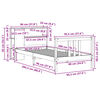 vidaXL fehér tömör fenyőfa könyvespolcos ágy matrac nélkül 90 x 200 cm