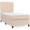 vidaXL cappuccino sz&iacute;nű műbőr rug&oacute;s &aacute;gy matraccal 80 x 200 cm