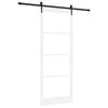vidaXL Cs&uacute;sz&oacute; ajt&oacute; Feh&eacute;r &eacute;s fekete 93 x 232 cm T&ouml;m&ouml;r fenyőfa &eacute;s &uuml;veg