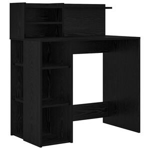 vidaXL Asztal Fekete t&ouml;lgy Szerelt Fa 90 x 48 x 101,5 cm