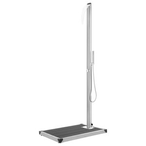 vidaXL rozsdamentes ac&eacute;l kerti zuhany sz&uuml;rke aljjal 225 cm