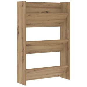 vidaXL Cipőszekr&eacute;ny 60 x 18 x 90 cm Szerelt Fa K&eacute;zműves T&ouml;lgy