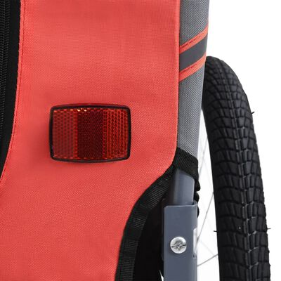 vidaXL piros és fekete kisállatszállító kerékpár-utánfutó