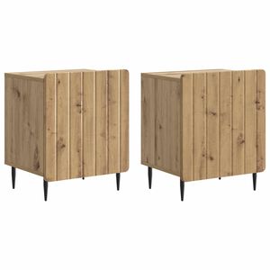 vidaXL &Eacute;jjeliszekr&eacute;ny 2 db K&eacute;zműves T&ouml;lgy 43 x 34,5 x 52 cm Szerelt Fa