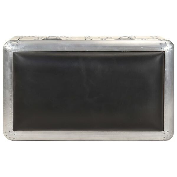 vidaXL ez&uuml;st &eacute;s fekete val&oacute;di bőr rep&uuml;lős st&iacute;lus&uacute; pad 59 cm