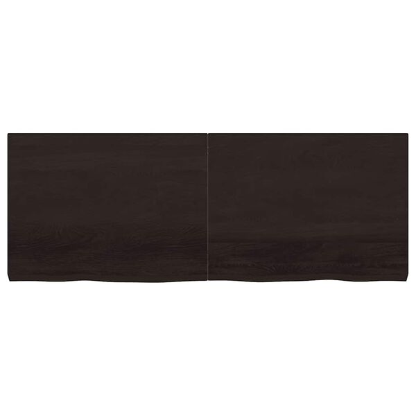 vidaXL s&ouml;t&eacute;tbarna kezelt t&ouml;m&ouml;r t&ouml;lgyfa fali polc 160 x 60 x (2-6) cm
