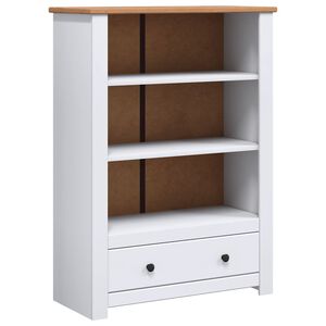 vidaXL feh&eacute;r panama st&iacute;lus&uacute; t&ouml;m&ouml;r fenyőfa k&ouml;nyvespolc 80 x 35 x 110 cm