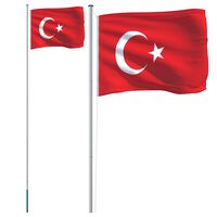vidaXL alumínium török zászló és rúd 6,23 m