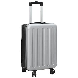 vidaXL Bőr&ouml;nd z&aacute;rral Ez&uuml;st 34 x 23 x 55.5 cm ABS Műanyag