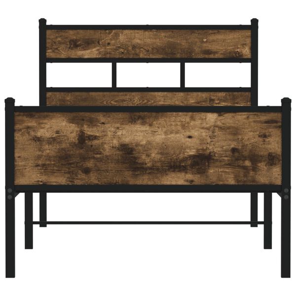 vidaXL füstös tölgy színű szerelt fa ágykeret matrac nélkül 75x190 cm