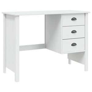 vidaXL Fi&oacute;kos Asztal fi&oacute;kkal HILL Feh&eacute;r 100 x 45 x 74 cm T&ouml;m&ouml;r fenyő