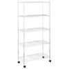 vidaXL 5 szintes kr&oacute;m t&aacute;rol&oacute;polc kerekekkel 75 x 35 x 155 cm 250 kg