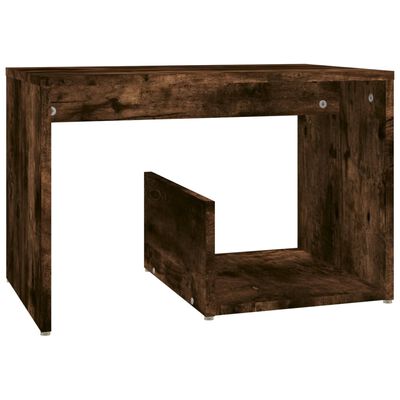 vidaXL füstös tölgyszínű szerelt fa kisasztal 59 x 36 x 38 cm