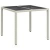 vidaXL Kerti Asztal Feh&eacute;r 90 x 90 x 75 cm polirattan