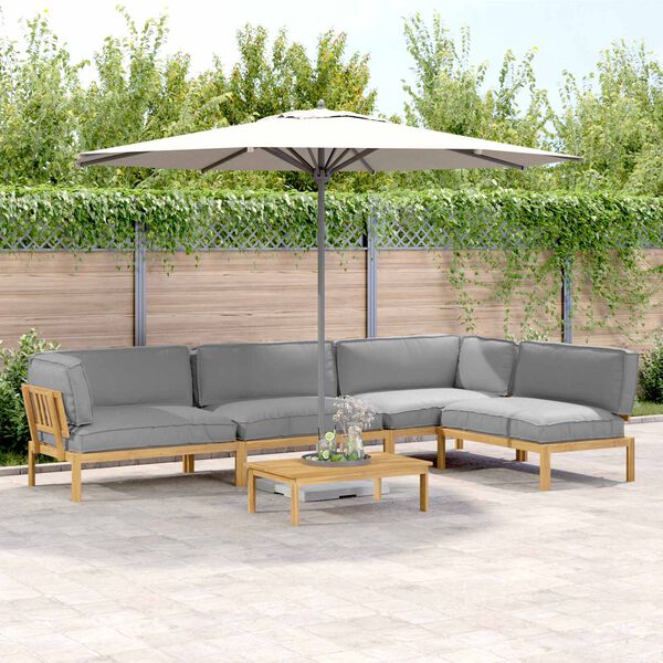 vidaXL Kanap&eacute; Szett p&aacute;rn&aacute;val Egysz&iacute;nű 5 pcs Sz&uuml;rke T&ouml;m&ouml;r Ak&aacute;cfa