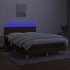 vidaXL barna sz&ouml;vet rug&oacute;s &eacute;s LED-es &aacute;gy matraccal 140x190 cm