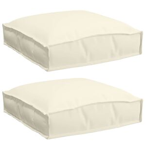 vidaXL P&aacute;rna 2 pcs Kr&eacute;m 40 x 40 x 8 cm Oxford Sz&ouml;vet