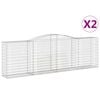 vidaXL 2 db &iacute;ves horganyzott vas gabion kos&aacute;r 400x50x120/140 cm