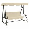 vidaXL homokfeh&eacute;r k&uuml;lt&eacute;ri hintapad tetőponyv&aacute;val