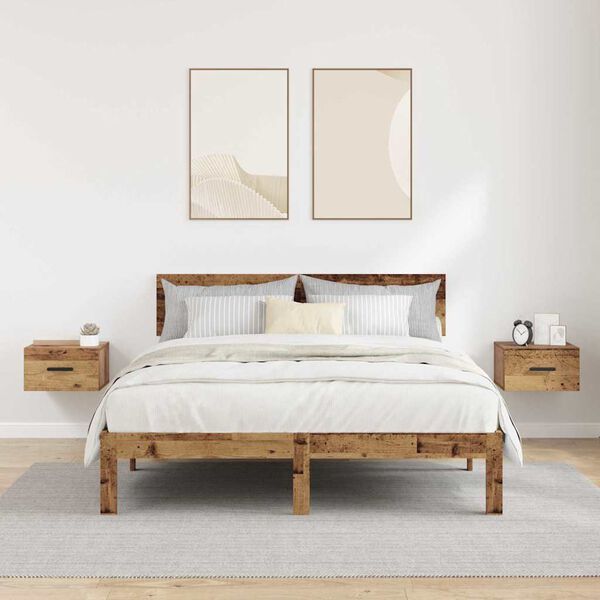 vidaXL &Eacute;jjeliszekr&eacute;ny 2 pcs &Ouml;reg fa 35 x 35 x 20 cm Faanyag