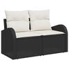 vidaXL Kerti kanap&eacute; p&aacute;rn&aacute;val Fekete 124 x 62 x 69 cm polirattan