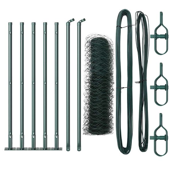 vidaXL Ker&iacute;t&eacute;soszlop Z&ouml;ld 10 x 0,4 m (36 mm h&aacute;l&oacute;) Ac&eacute;l &eacute;s PVC